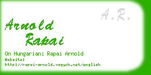 arnold rapai business card